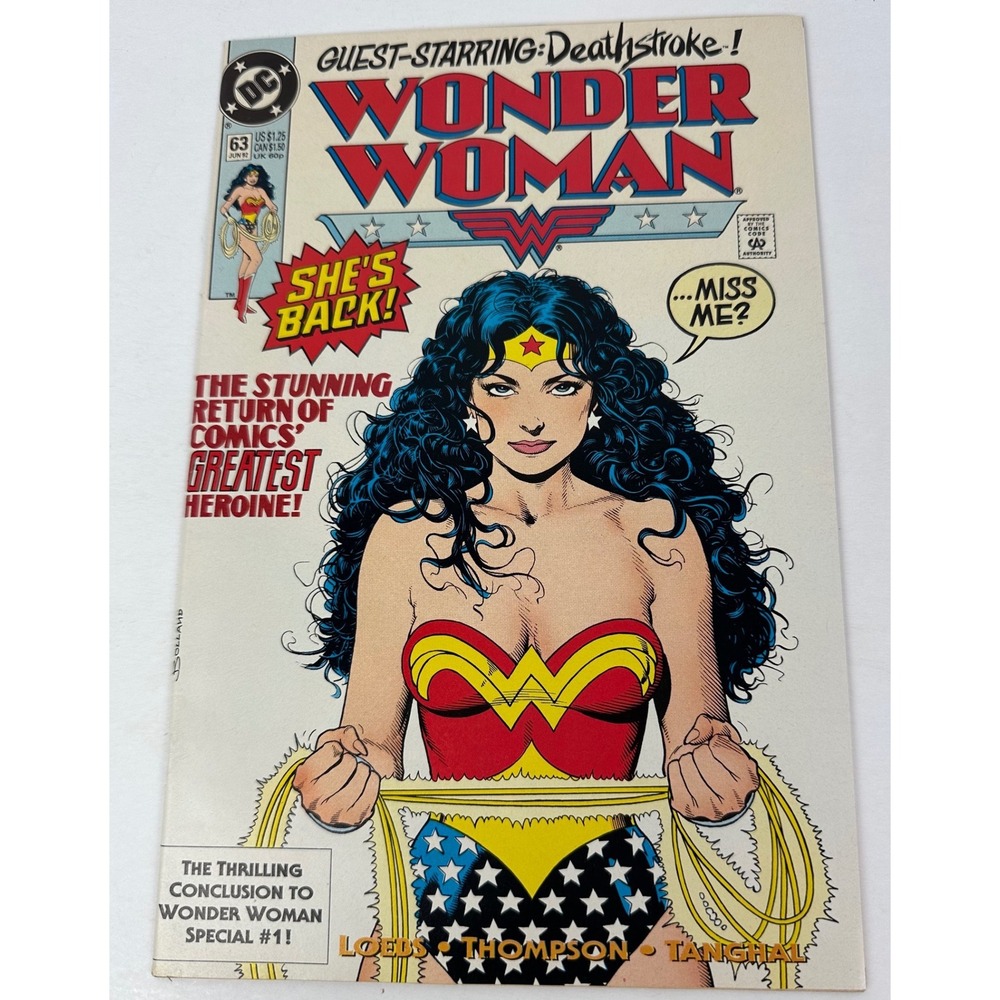 Wonder Woman 63 DC Comics 1992 Deathstroke Guest Star Brian Bolland Cover Art